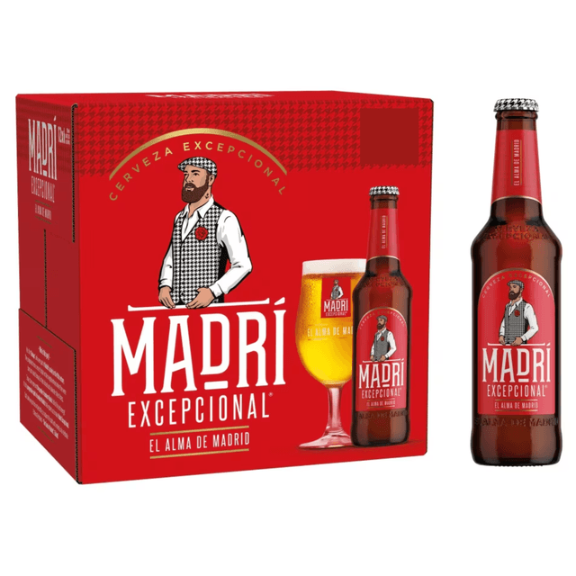 Madri Excepcional Premium Lager Beer Bottle 4 x 330ml